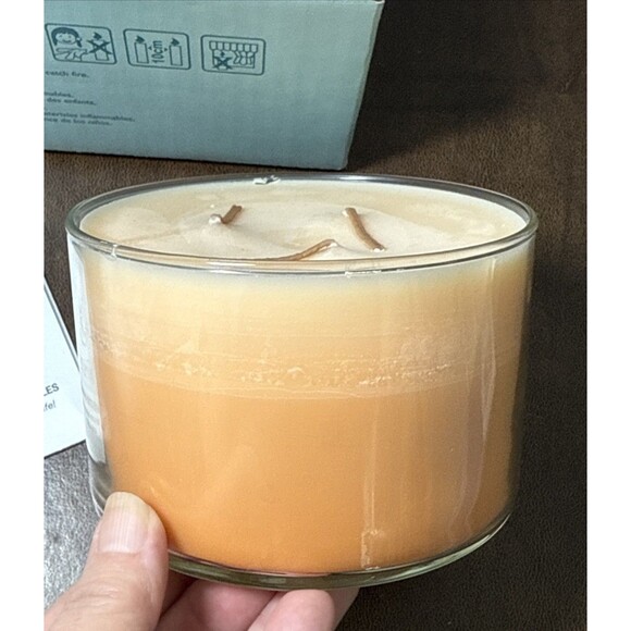 New Vtg Partylite 9.8 oz 3x4.5" 3 Wick Candle Ginger Pumpkin A La Mode w/ Box - Picture 4 of 12